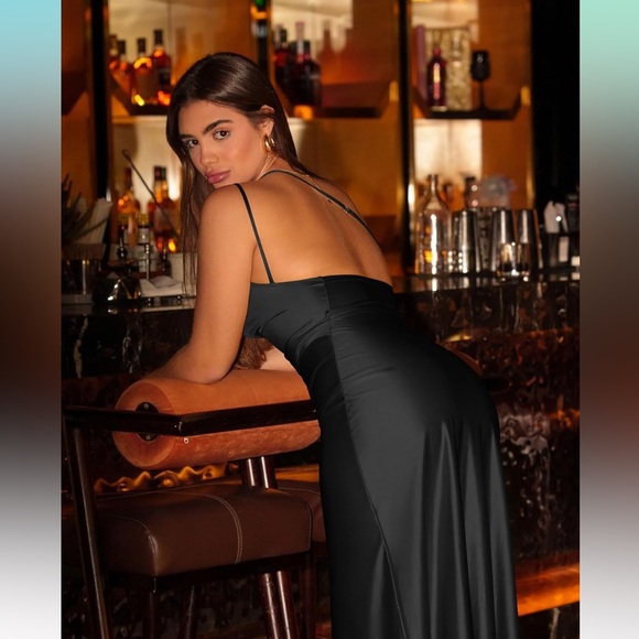 New Memoriesea Sexy One Shoulder High Split Cocktail Wedding Party Maxi Dress - Picture 7 of 8